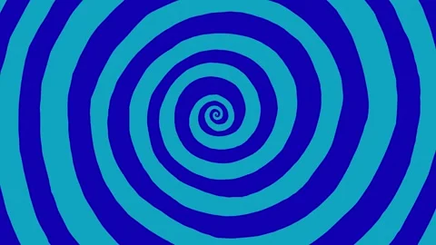 2d animation of blue and light blue spiral rotating Stock Footage 287298140