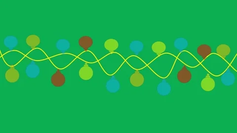 2D animation, Christmas decorations,glowing lights. greenscreen Stock Footage 288564679