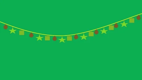 2D animation, Christmas decorations,glowing lights. greenscreen Stock Footage 288564719