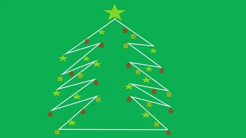 2D animation, Christmas decorations,glowing lights. greenscreen Stock Footage 288564737