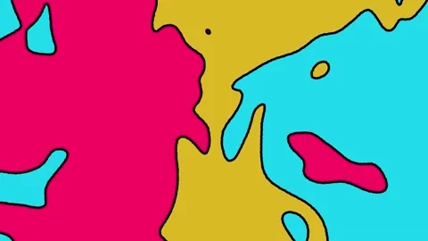 2D animation of colorful fluid splashes Stock Footage 228678132