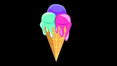 2D animation colorful ice-cream | Stock Video | Pond5