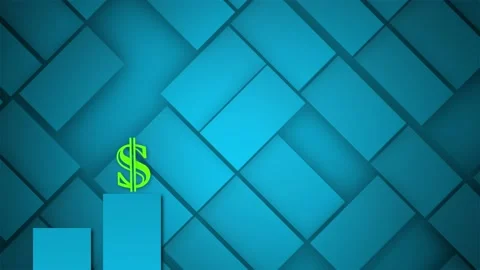 2D Animation Dollar rising and climbing successive steps. Stock Footage 214369919