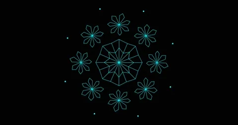 2d animation drawing of a snowflake Stock Footage 142669960