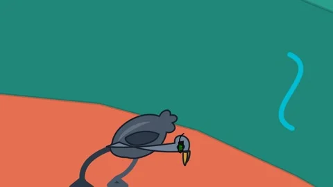 2D Animation Of Emu Dodging Bullets In Slow Motion Parody Video stock 341398400