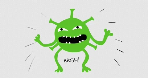 2D animation of the evil coronavirus Stock Footage 148169235