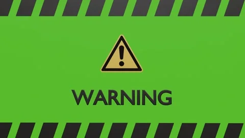 2d animation of an exclamation mark with the inscription warning Stock Footage 281016835