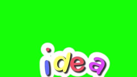 2D animation of falling and breaking text IDEA on a green screen chroma key, the Stock-Footage 138329696