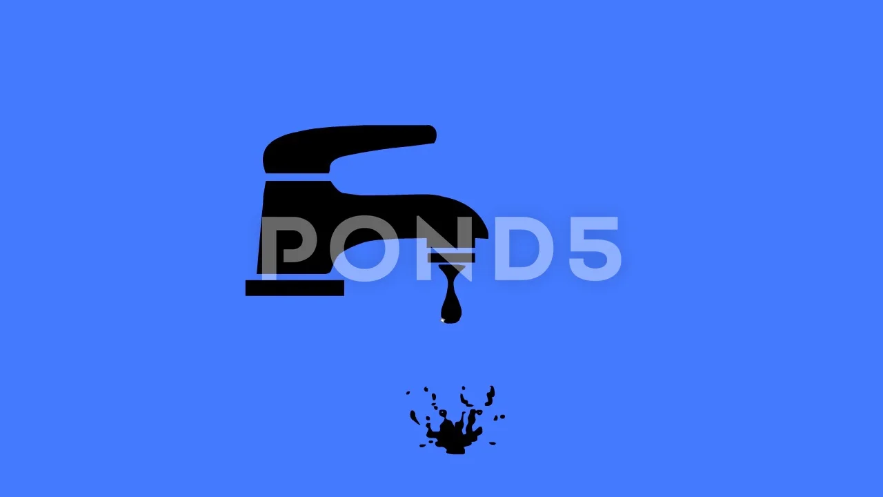2d Animation of faucet water dripping | Stock Video | Pond5