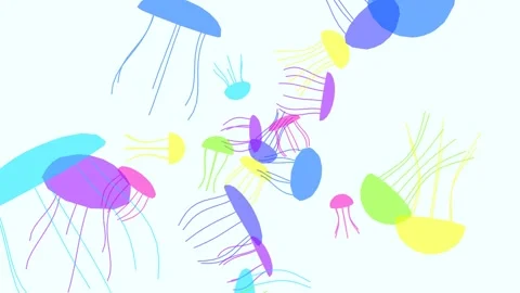 2D animation featuring a playful collection of colorfu Stock Footage 338206762