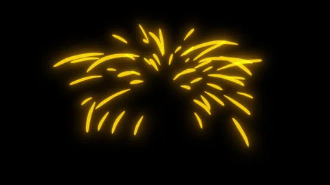 2d animation firework various color in cartoon doodle style. Stock Footage 292095721