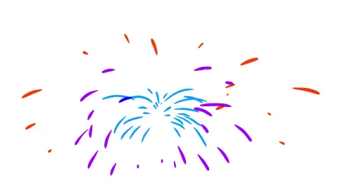 2d animation firework various color in cartoon doodle style. Stock Footage 292096033