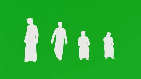 2D animation of four different white men sitting and standing on green screen ba Stock-Footage 212671030