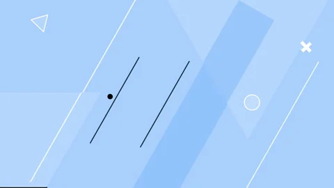 2D animation of geometric objects and shapes on light blue background Stock Footage 328169310
