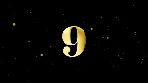 2D-Animation, Golden 9 Years, Anniversary, Birthday, Jubilee Stock Footage 281933211