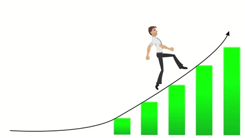 2D animation Green Business Graph Showing Growth and Success Stock Footage 311965375