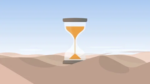 2D animation of hourglass at desert as a countdown 스톡 동영상 151788660