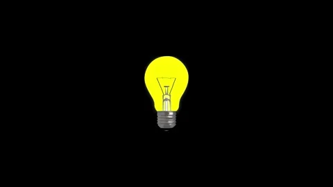 2D Animation Light Bulb On Effect Black Background 스톡 동영상 317490925