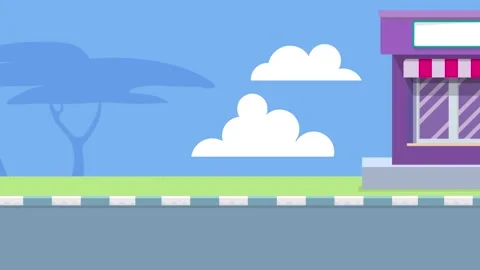 2D Animation loop background 2 CARS SEAMLESS Stock Footage 241684496