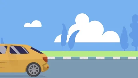 2D Animation loop background MULTIPLE CARS SEAMLESS (16) Stock Footage 241684520