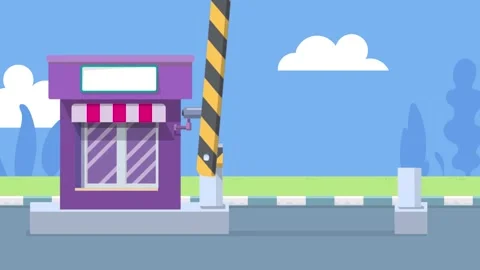 2D Animation loop background SEAMLESS CHECK POST WITH BAR Stock Footage 241684518