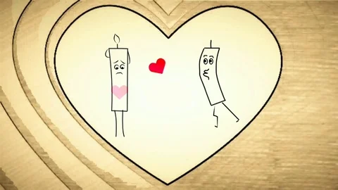 2d animation. Love story. Candle love. | Stock Video | Pond5