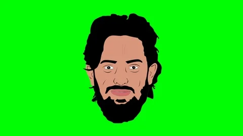 2D Animation, Man character animation with different facial expressions 库存影片 95667511