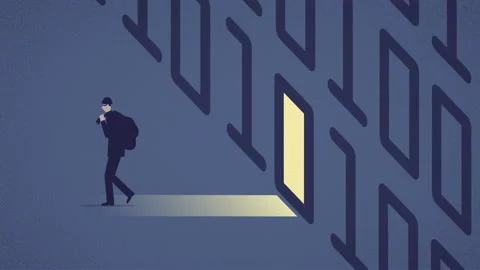 2d animation of online theft Stock Footage 146950665