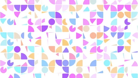 2D animation of quarter circle and circle transitions pattern Stock Footage 258935516