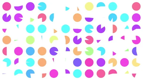 2D animation of random colorize circles shapes transitions pattern Stock Footage 266819454