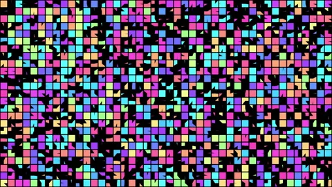 2D animation of random colorize small square shapes transitions pattern Stock Footage 266820794