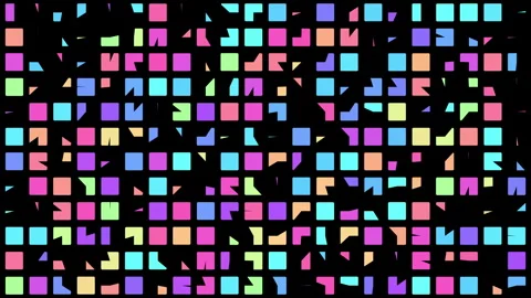 2D animation of random colorize square shapes transitions pattern Stock Footage 259883768
