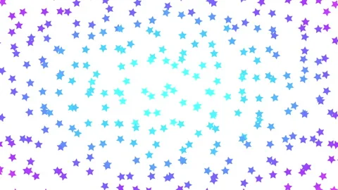2D animation of random moving and rotating radial colorize stars shapes pattern Stock Footage 259842446