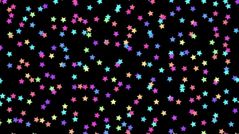 2D animation of random moving and rotating random colorize small stars Stock Footage 260136281