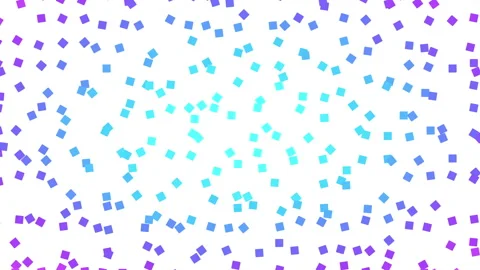 2D animation of random moving and rotating and radial colorize small squares Stock Footage 260749334