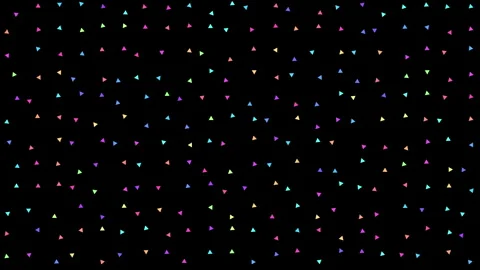 2D animation of random moving and rotating and random colorize small triangle Stock Footage 260751022