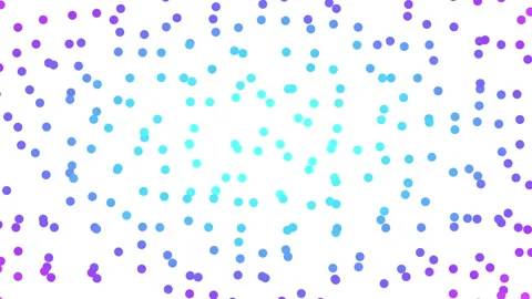 2D animation of random moving and rotating radial colorize small circle shapes Stock Footage 262153934