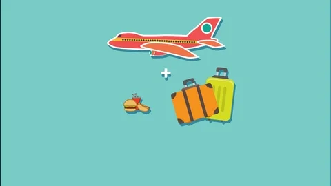 2D Animation: Regular Flights VS Low Cost Flights Stock Footage 103529862