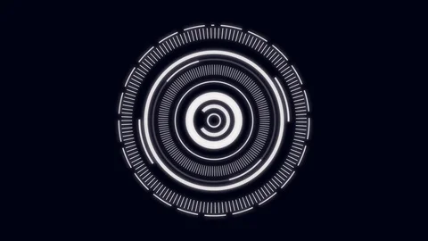 2D animation of rotating white circles on a black background Vidéo 111290164