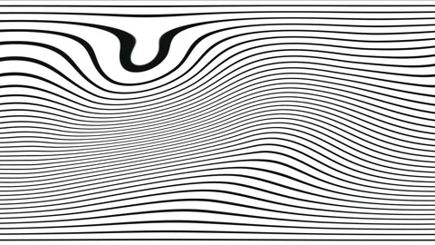 2d animation of rows and rows of colorful black and white stripes rippling Stock Footage 140230480