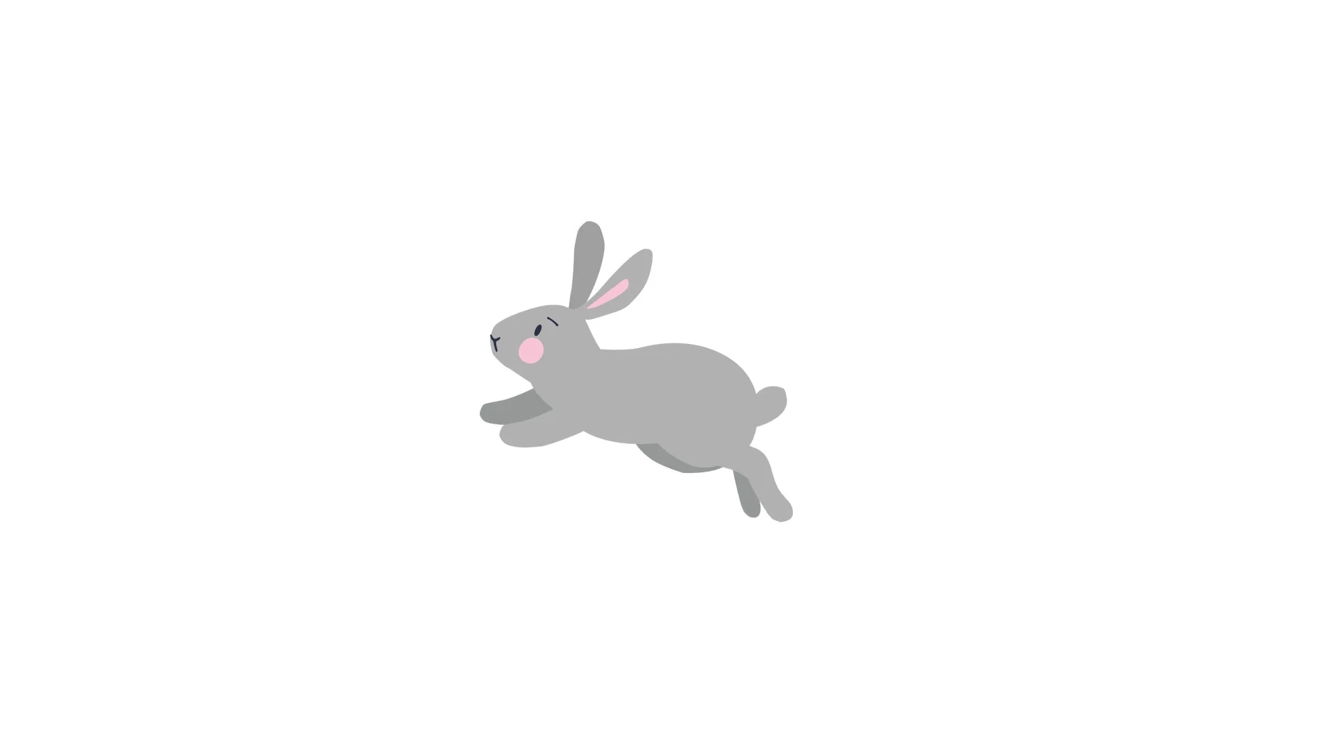 2D animation of running cute grey rabbit... | Stock Video | Pond5