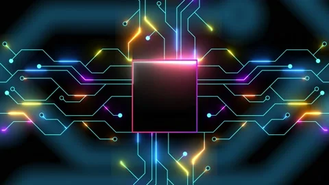 2D animation of shiny circuit boards and computer chips. Stock Footage 220920648