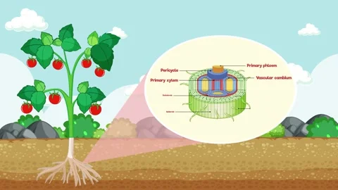 2D animation showing the internal root structure Stock Footage 234475872