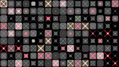 2d animation with small cubes or squares in grid with retro 80s or 90s color Stock-Footage 333840839
