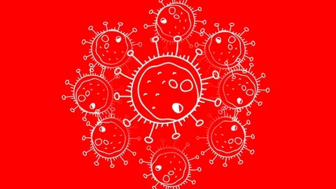 2D Animation of Spreading Coronavirus 2019-nCov, Friendly look coronaviruses cas Stock Footage 126565785
