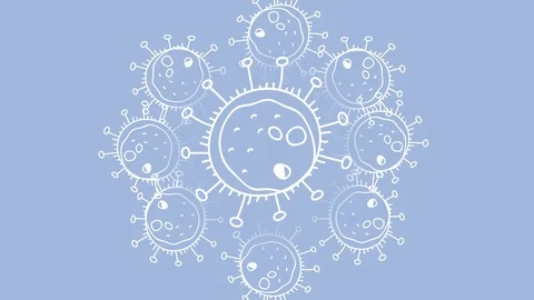 2D Animation of Spreading Coronavirus 2019-nCov, Friendly look coronaviruses cas Stock Footage 126565829