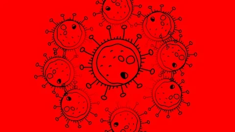 2D Animation of Spreading Coronavirus 2019-nCov, Friendly look coronaviruses cas Stock Footage 126565895