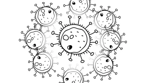 2D Animation of Spreading Coronavirus 2019-nCov, Friendly look coronaviruses cas Video stock 126565905