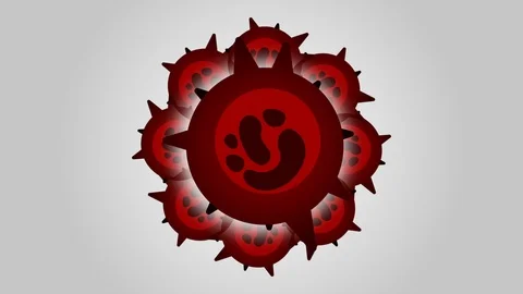 2D Animation of Spreading Coronavirus 2019-nCov, Friendly look coronaviruses cas Stock Footage 126565942
