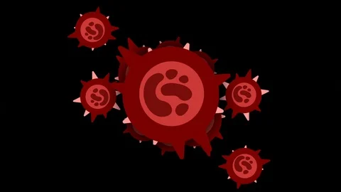 2D Animation of Spreading Coronavirus 2019-nCov, Friendly look coronaviruses cas Stock Footage 126565952